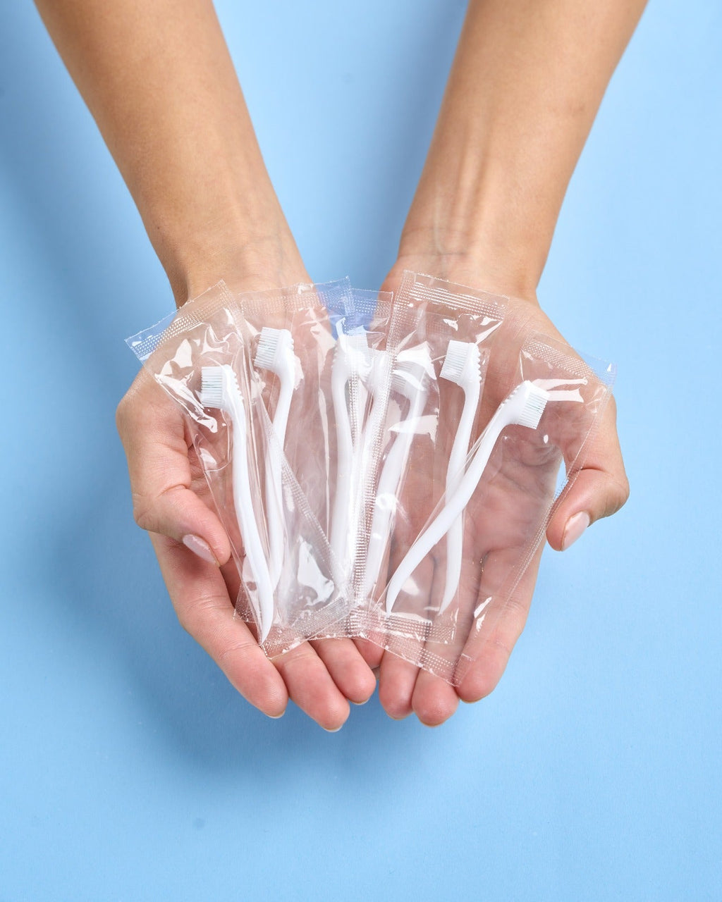 Individually wrapped Go Fresh Minis toothbrushes